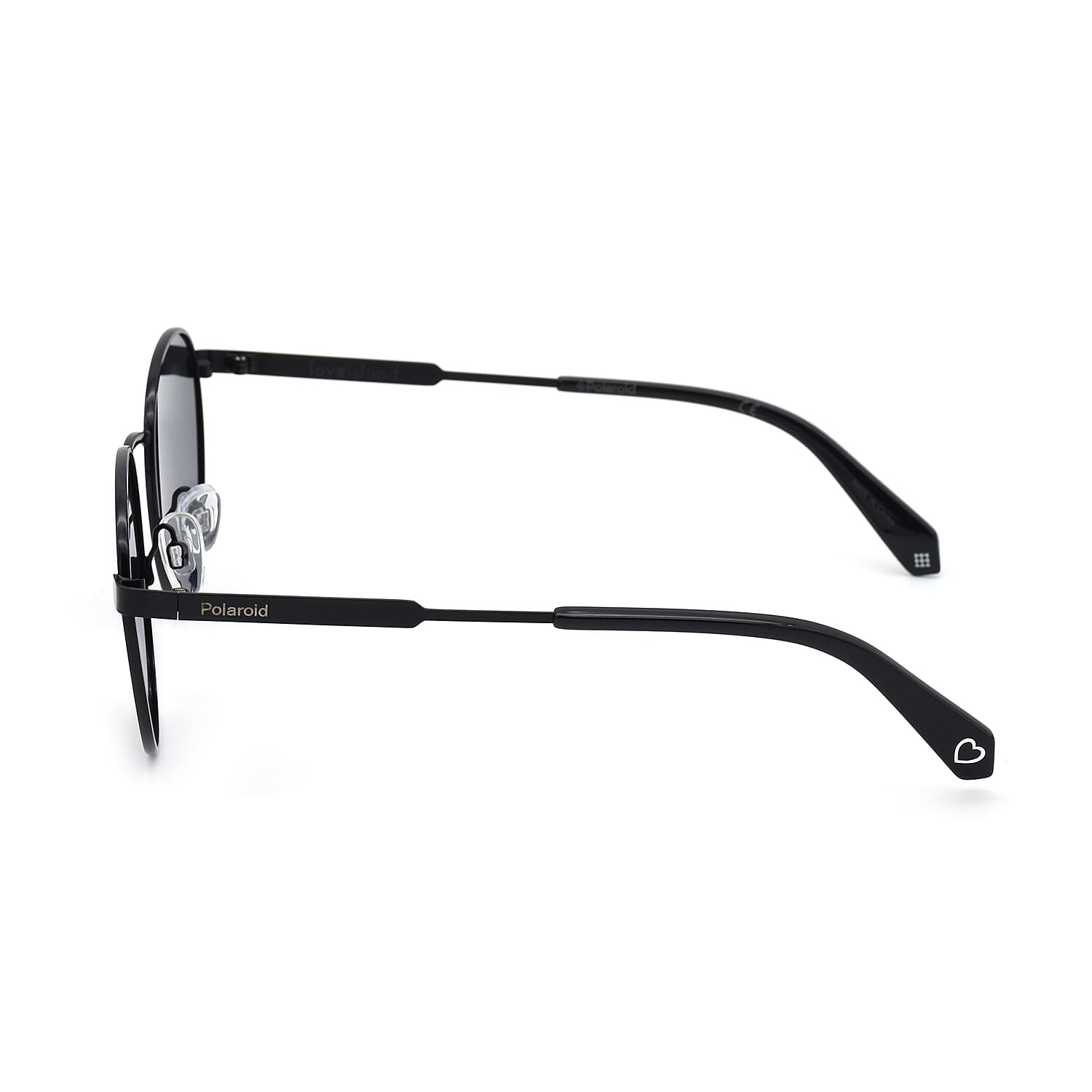 Polaroid x Love Island Retro Panto Black Sunglasses with Black Lenses