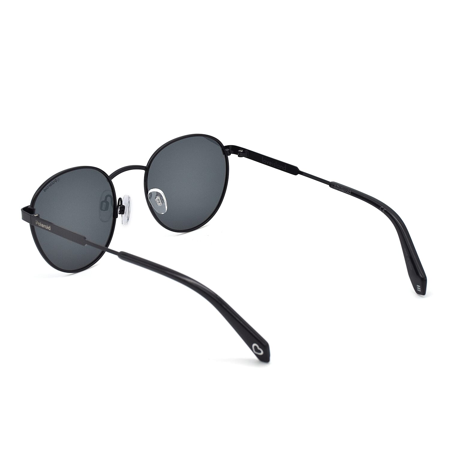 Polaroid x Love Island Retro Panto Black Sunglasses with Black Lenses