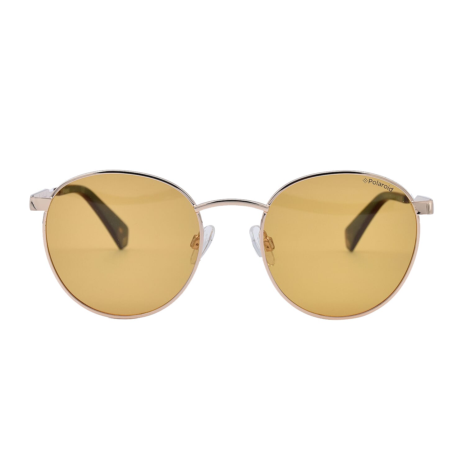 Polaroid Retro Panto Gold Tone Sunglasses with Orange Lenses