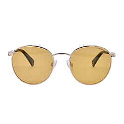 Polaroid Retro Panto Gold Tone Sunglasses with Orange Lenses