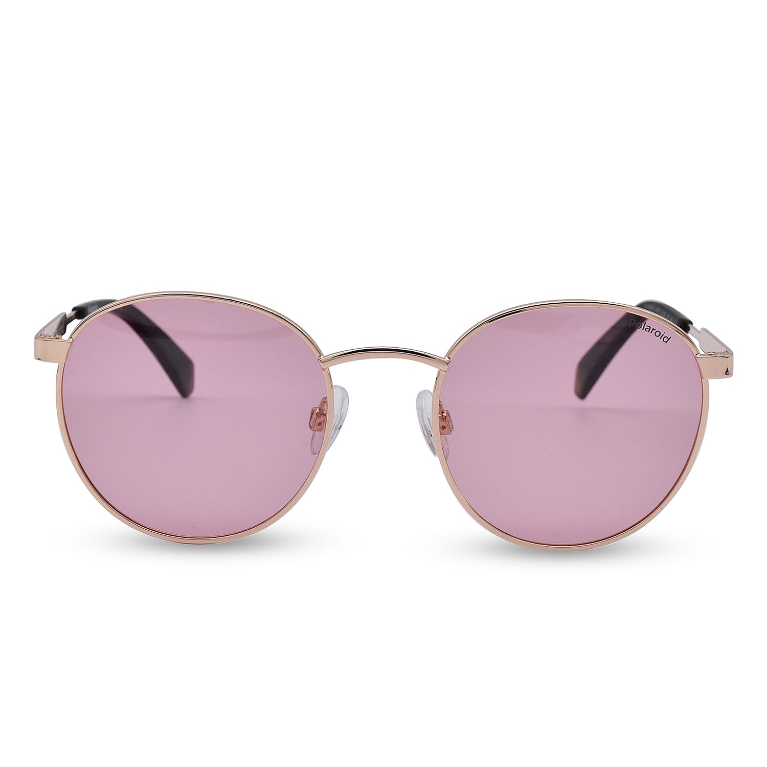 Polaroid x Love Island Retro Panto Gold Tone Sunglasses with Pink Lenses