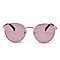 Polaroid Retro Panto Gold Tone Sunglasses with Pink Lenses