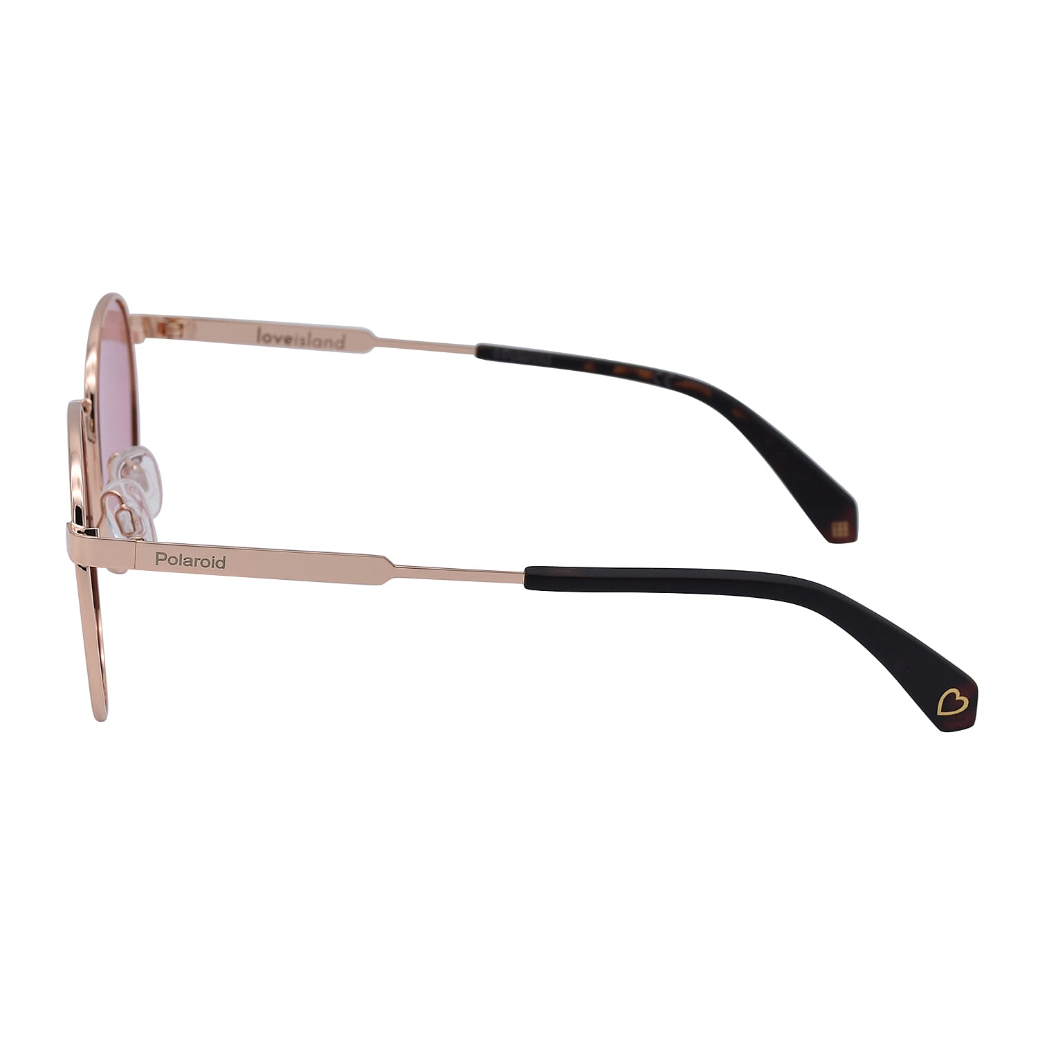 Polaroid x Love Island Retro Panto Gold Tone Sunglasses with Pink Lenses