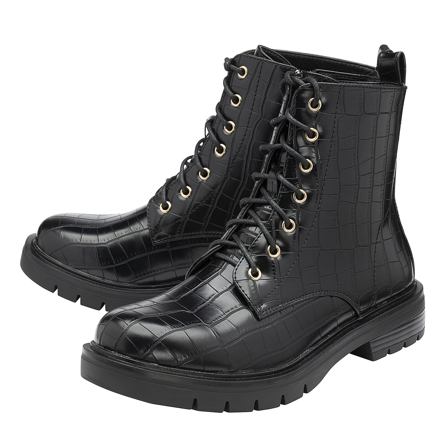 RAVEL Zelda Croc Pattern Ankle Boot (Size 3) - Black