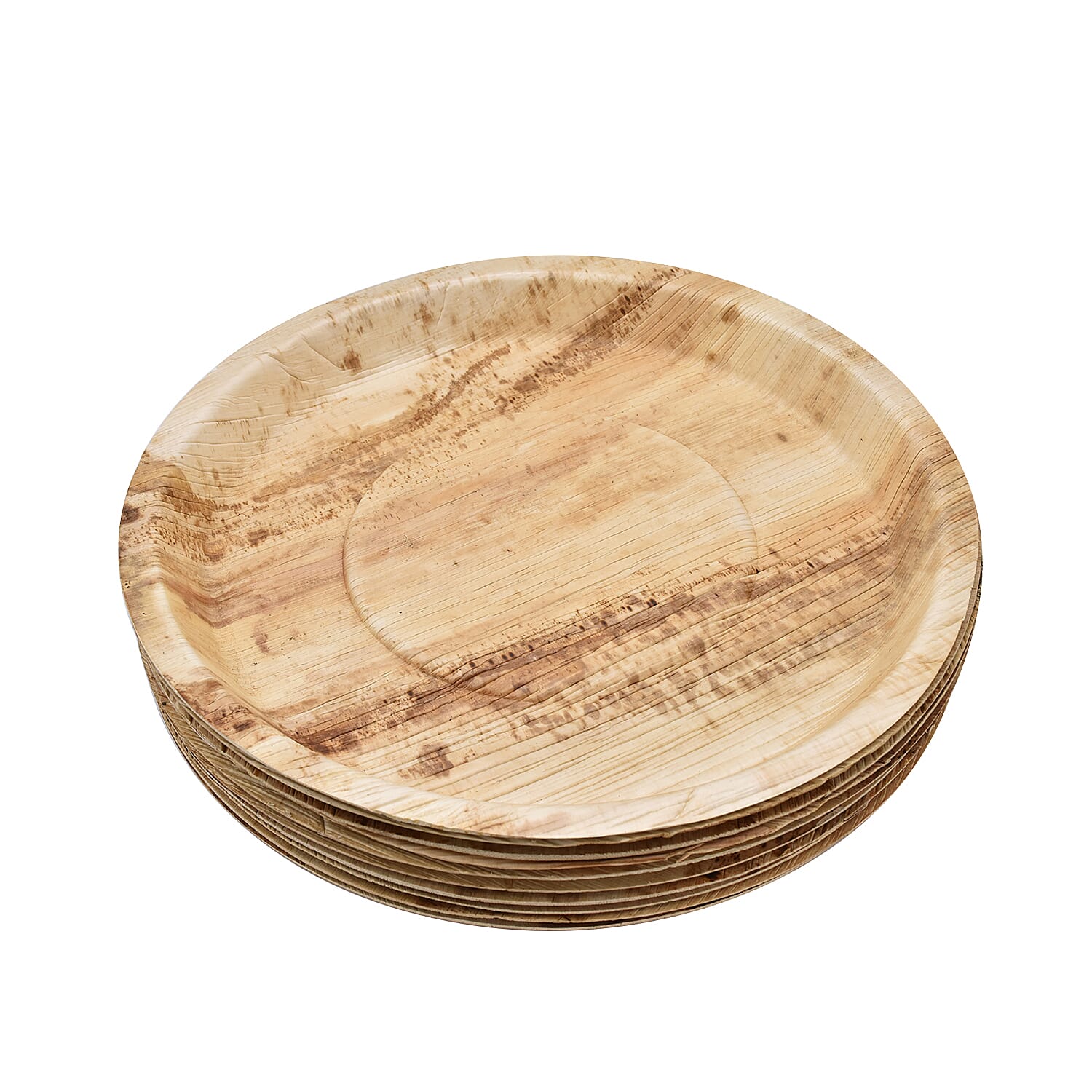 Pack of 10 - Areca Palm Leaf Round Plates  - 12 inchs (30x30cm )
