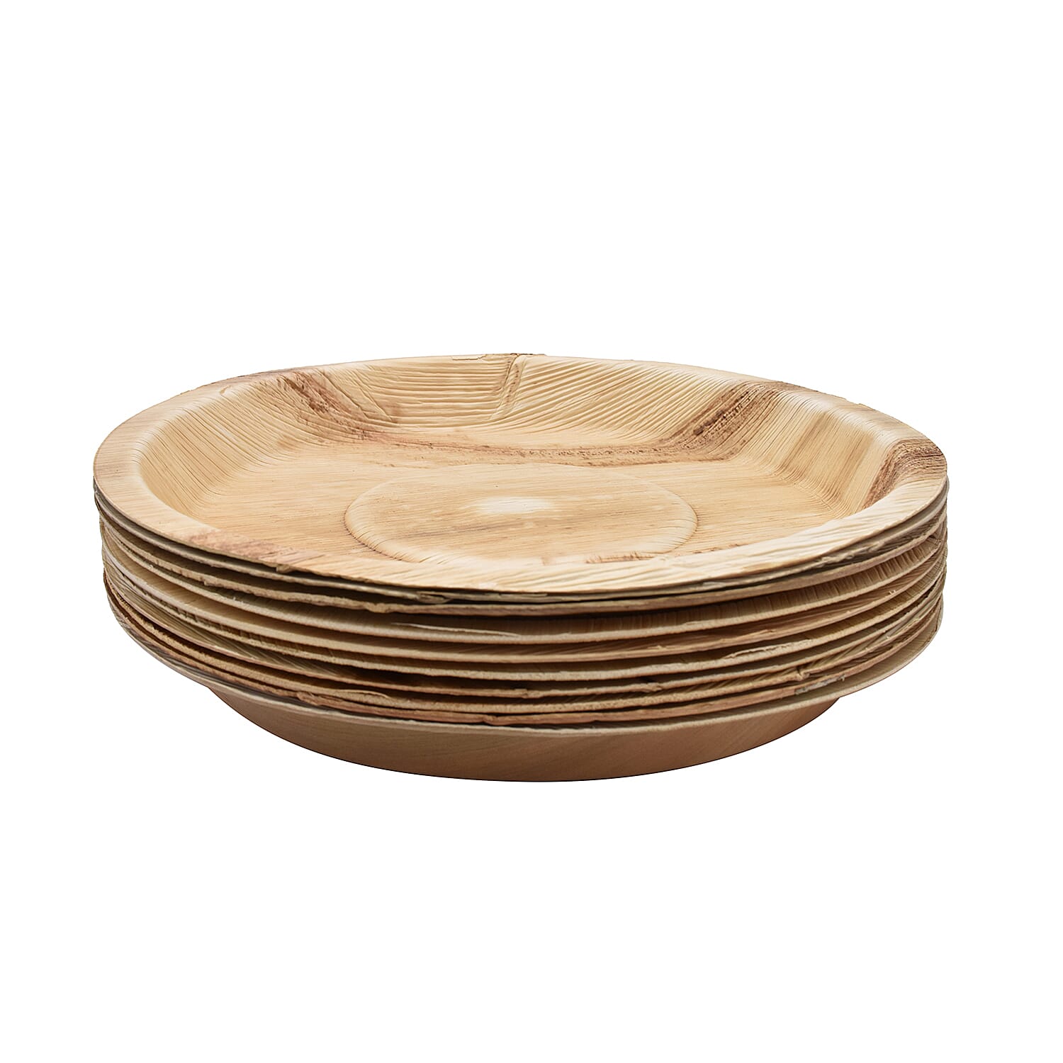 Pack of 10 - Areca Palm Leaf Round Plates  - 10 inchs (25x25cm)