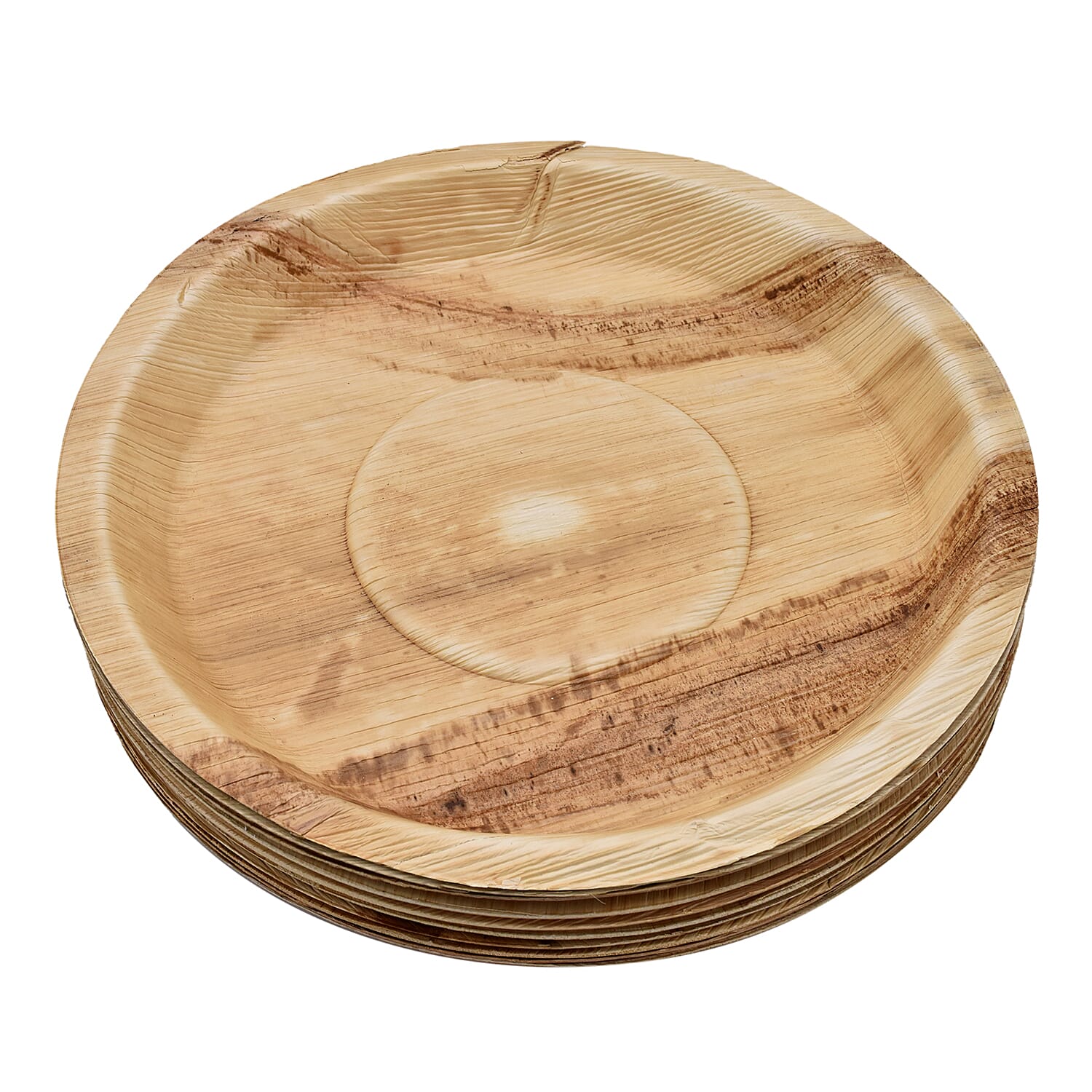 Pack of 10 - Areca Palm Leaf Round Plates  - 10 inchs (25x25cm)