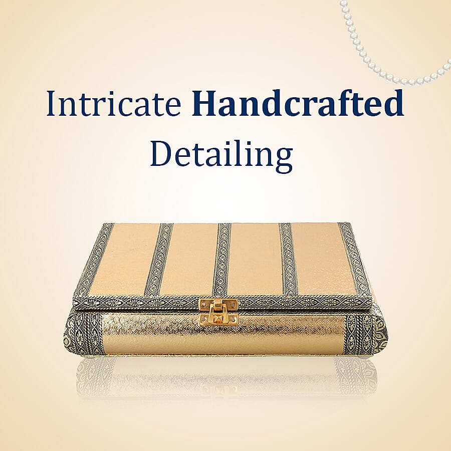 Handcrafted Ring Storage Box (Size 25x19x5 cm) - Gold