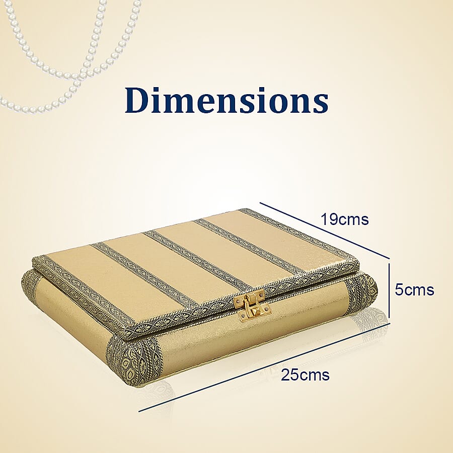 Handcrafted Ring Storage Box (Size 25x19x5 cm) - Gold