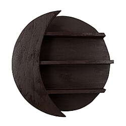 Wooden Wall Jewellery Organiser in Sun & Moon Shape - Wallnut