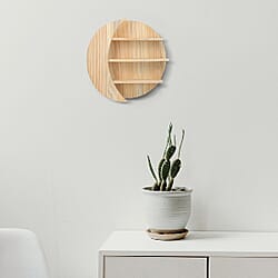 Wooden Wall Jewellery Organiser in Sun & Moon Shape - Pine Colour