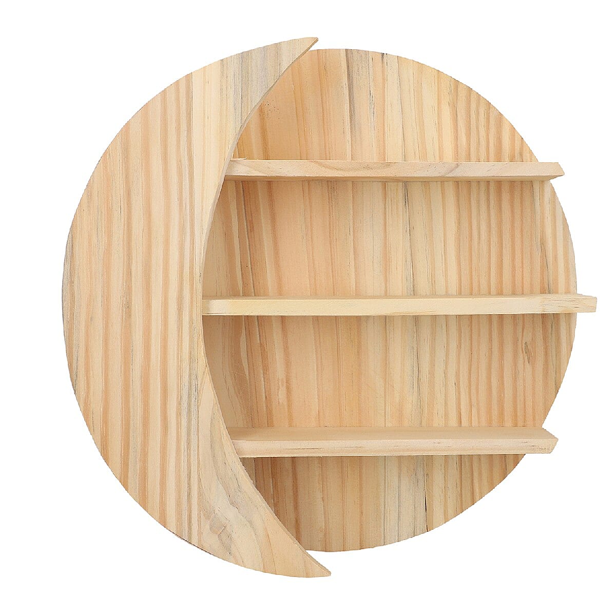 Wooden Wall Jewellery Organiser in Sun & Moon Shape - Pine Colour
