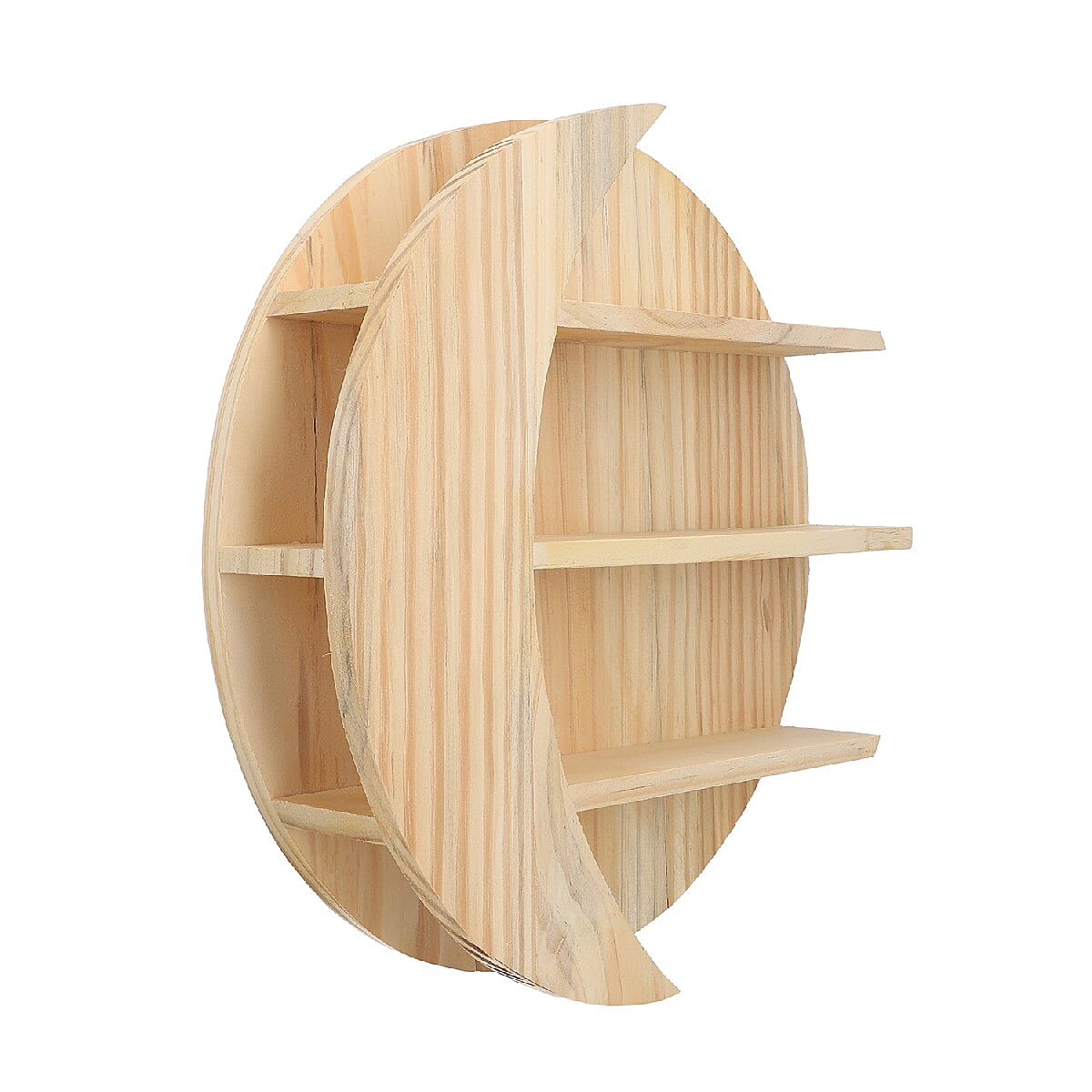Wooden Wall Jewellery Organiser in Sun & Moon Shape - Pine Colour