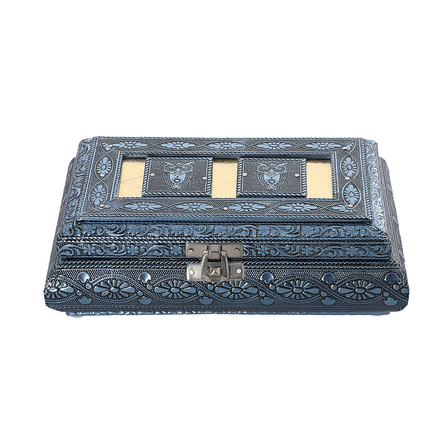 Handcrafted Ring Storage Box (Size 19.7x12x4.7 cm) - Blue