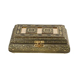 Handcrafted Ring Storage Box (Size 19.7x12x4.7 Cm) - Golden