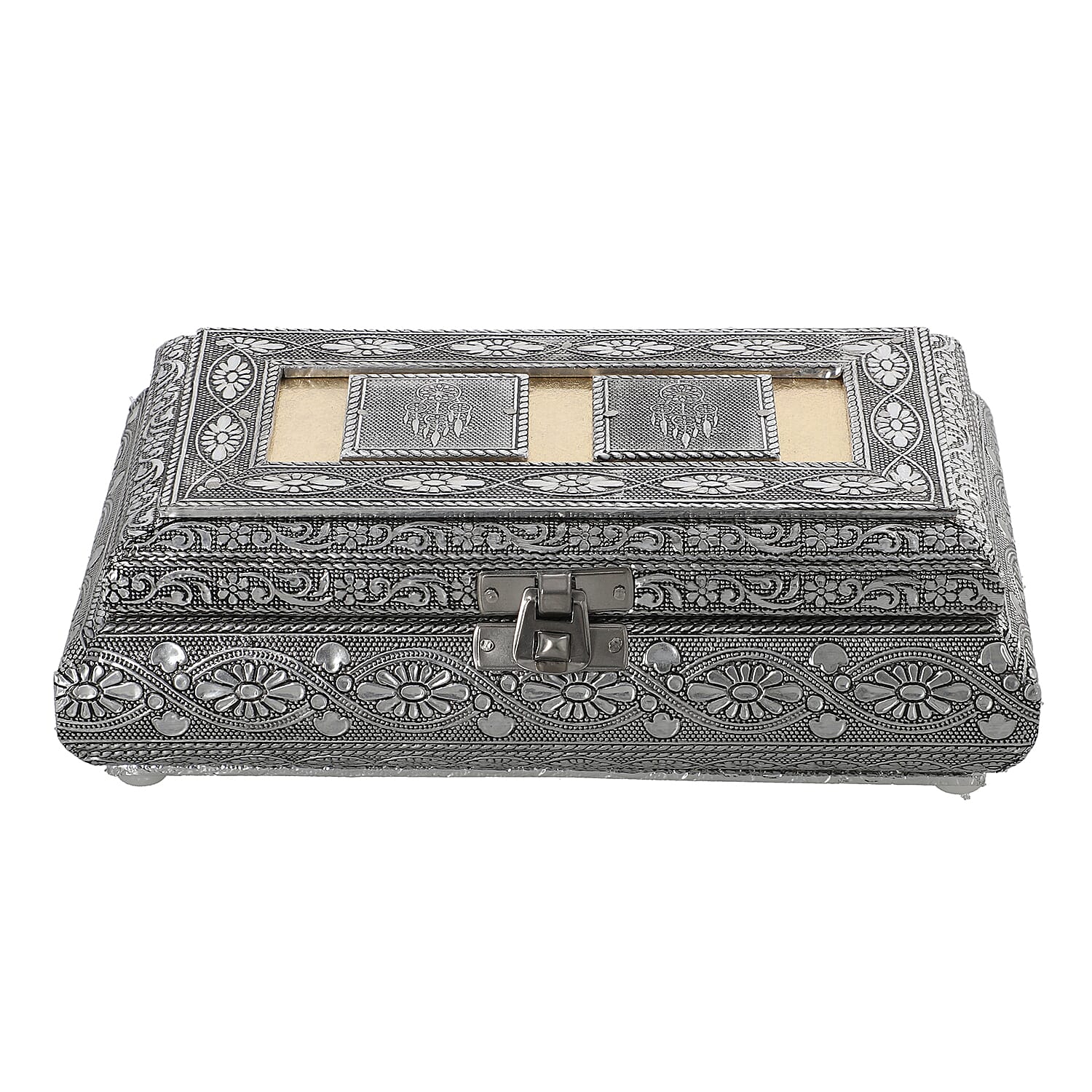 Handcrafted Ring Storage Box (Size 19.7x12x4.7 Cm) - Silver