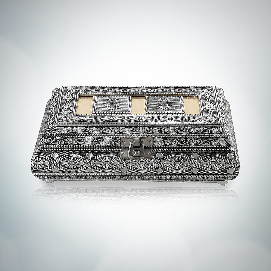 Handcrafted Ring Storage Box (Size 19.7x12x4.7 Cm) - Silver