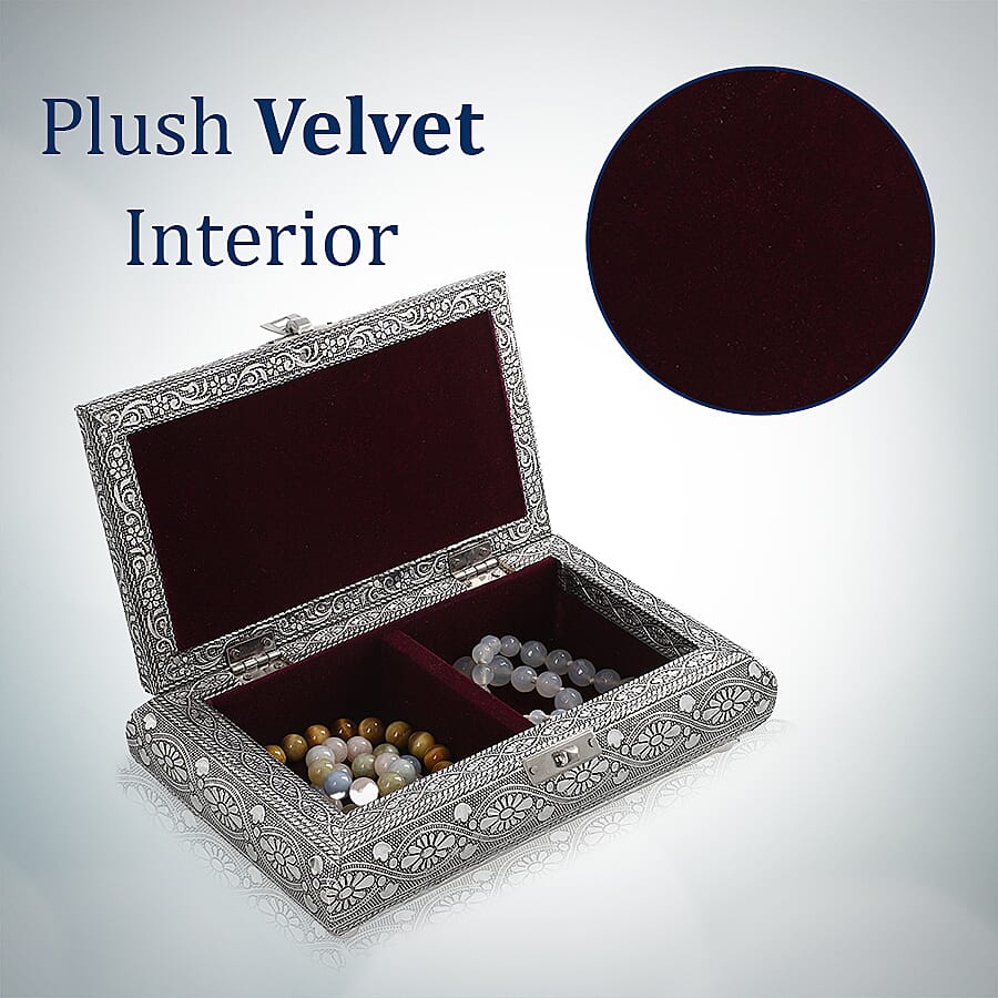 Handcrafted Ring Storage Box (Size 19.7x12x4.7 Cm) - Silver