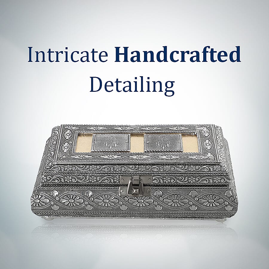 Handcrafted Ring Storage Box (Size 19.7x12x4.7 Cm) - Silver