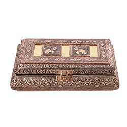 Handcrafted Ring Storage Box (Size 19.7x12x4.7 Cm) - Copper
