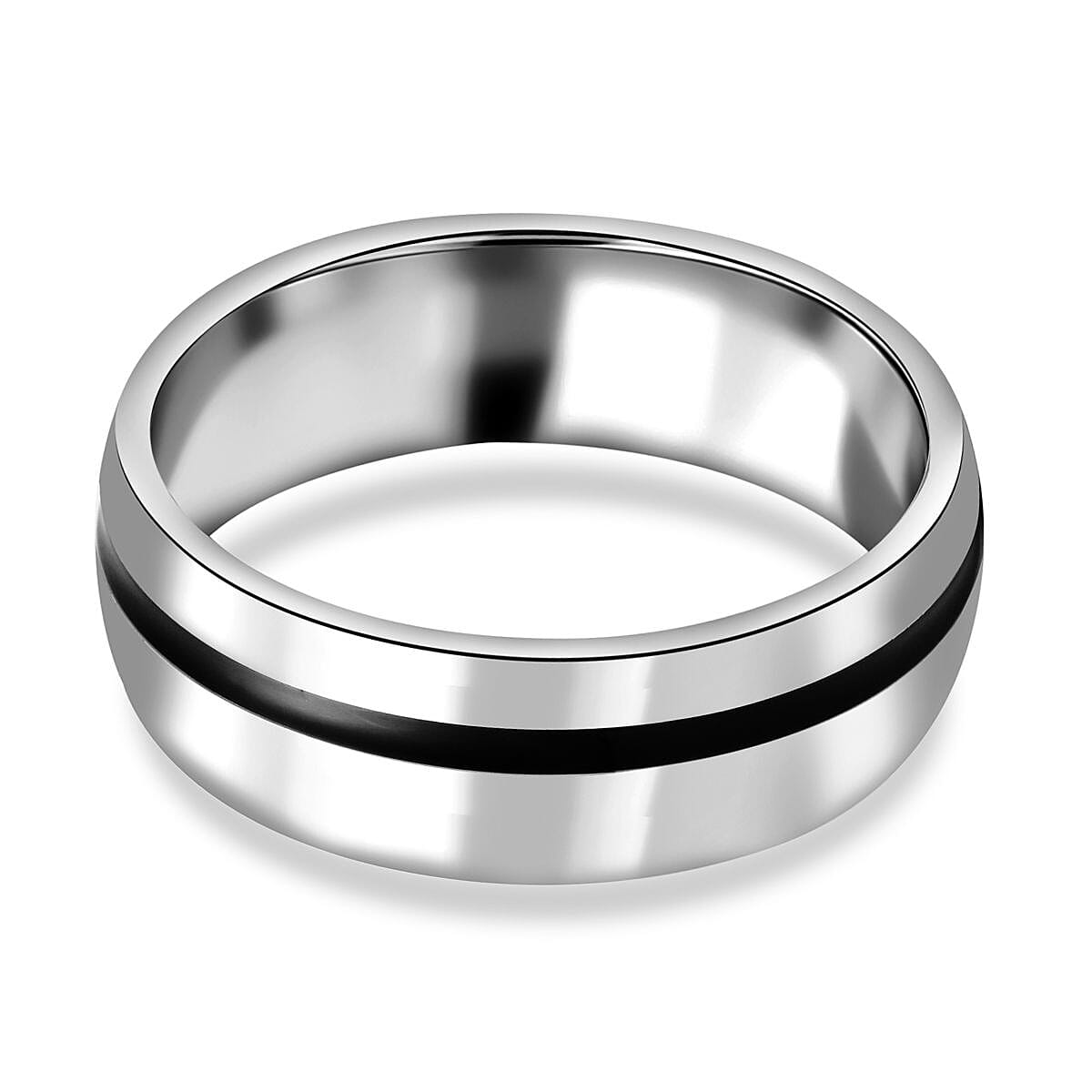 Blue Cubic Zirconia  Ring Pure White Enamelled in Titanium