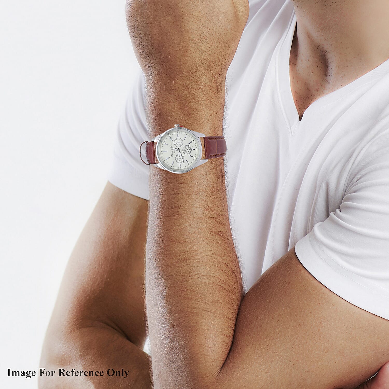 Thomas Calvi Mens Watch with Tan Strap