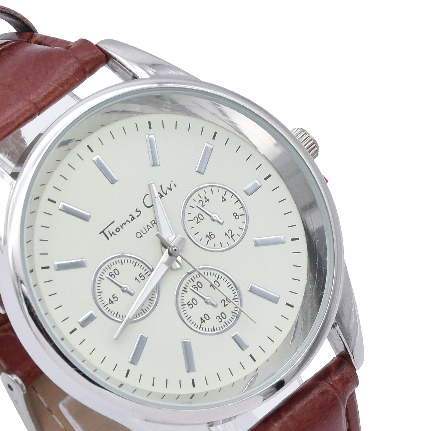 Thomas Calvi Mens Watch with Tan Strap