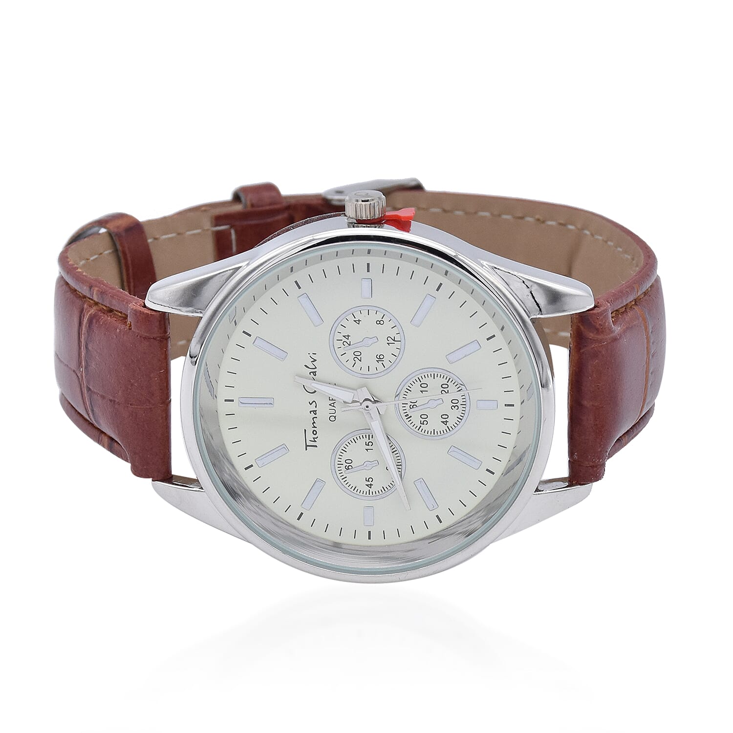 Thomas Calvi Mens Watch with Tan Strap