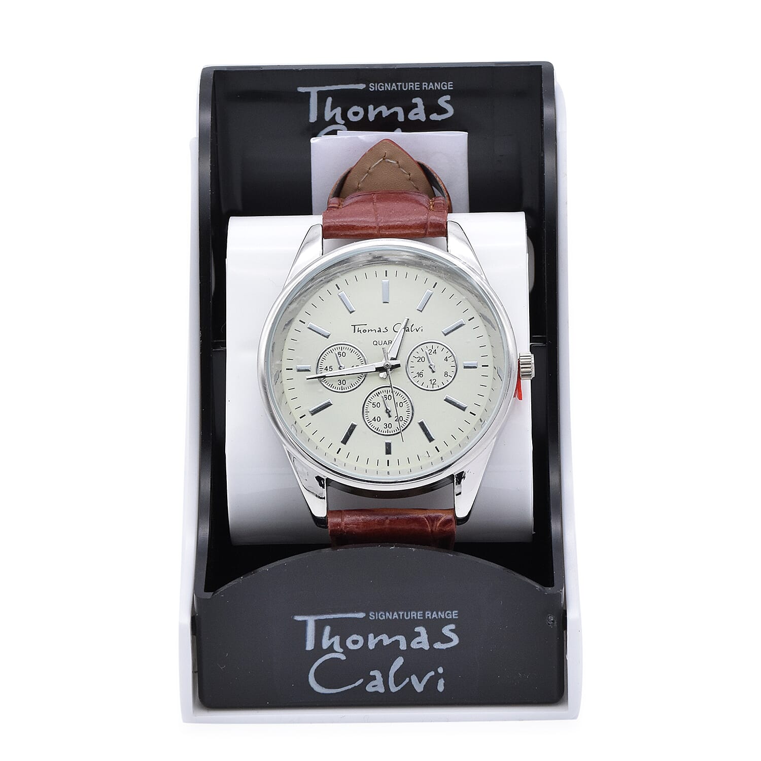 Thomas Calvi Mens Watch with Tan Strap