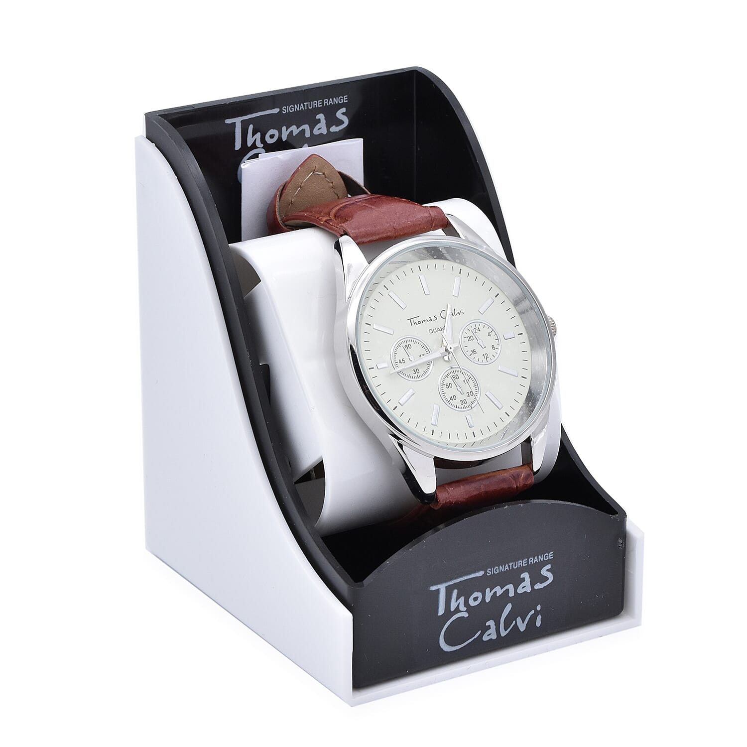 Thomas Calvi Mens Watch with Tan Strap