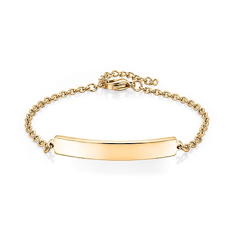 Personalized Bar Bracelet (Size - 7-1.5 Ext) in Yellow Gold Tone