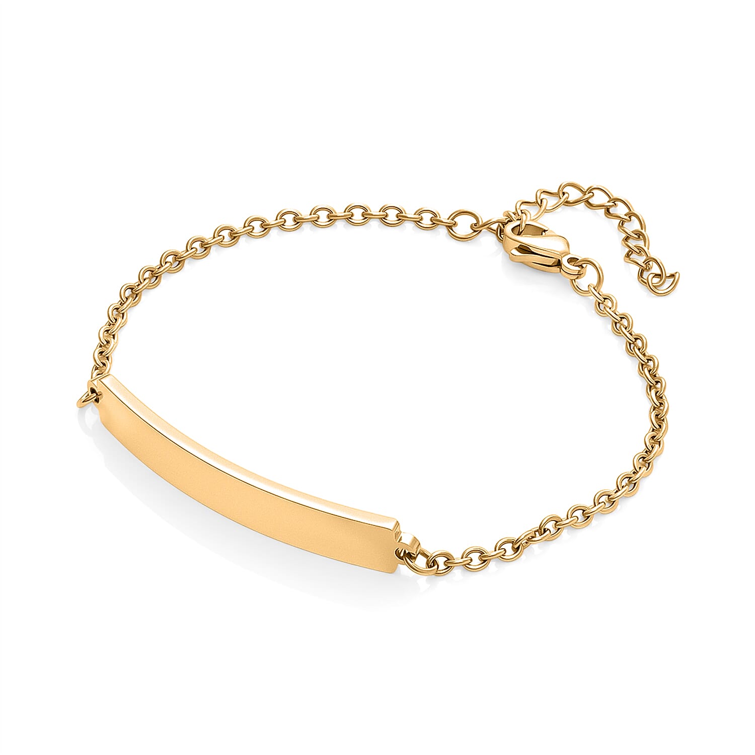 Personalized Bar Bracelet (Size - 7-1.5 Ext) in Yellow Gold Tone