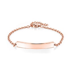 Personalized Bar Bracelet (Size - 7-1.5 Ext) in Silver Tone