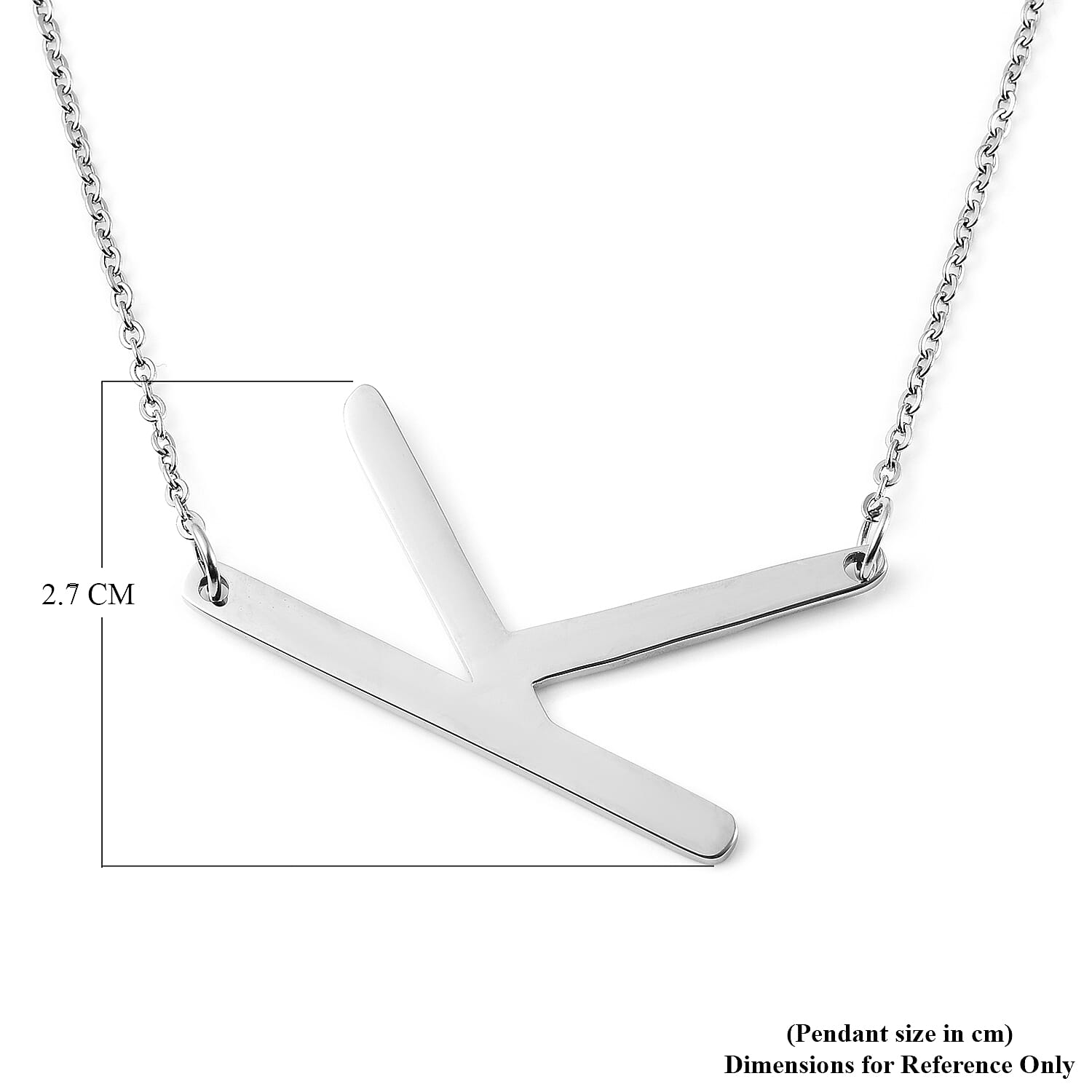 Inital K Necklace (Size - 20) in Stainless Steel
