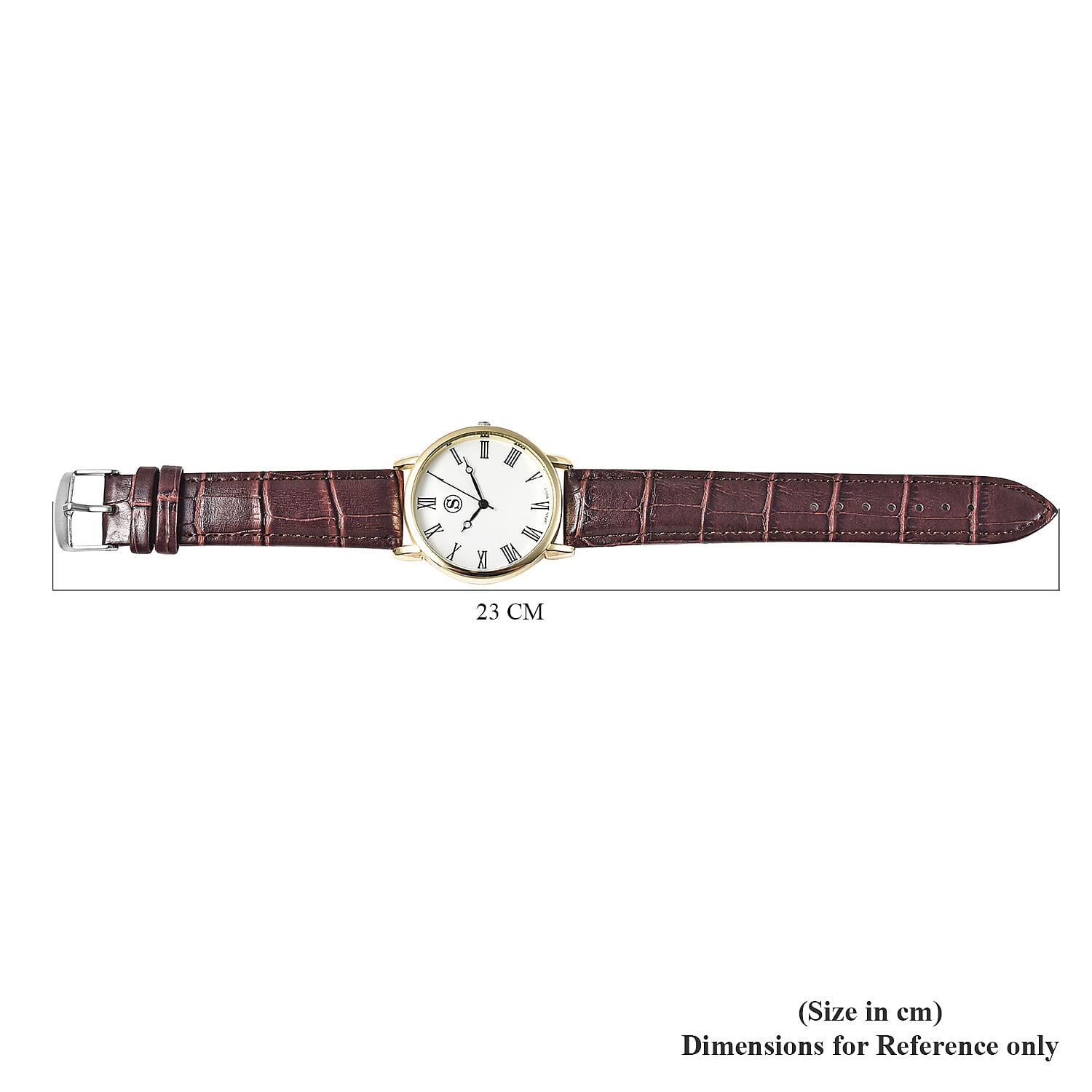 STRADA Japanese Movement Water Resistant Watch with Gold Tone Case and Brown Colour Strap