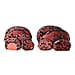 Set of 10 - Portable Floral Embroidered Pattern Multi Purpose Jewellery Bag with Top Zipper Closure - Red and Black