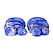 Set of 10 - Portable Floral Embroidered Pattern Multi Purpose Jewellery Bag with Top Zipper Closure - Royal Blue