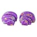 Set of 10 - Portable Floral Embroidered Pattern Multi Purpose Jewellery Bag with Top Zipper Closure - Purple