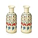 Set of 2 - Traditional Floral Printed Ceramic Vase - Cream, Blue & Multi