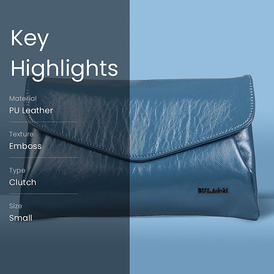 Bulaggi Collection - Acacia Clutch Bag with Shoulder Strap  - Denim Blue