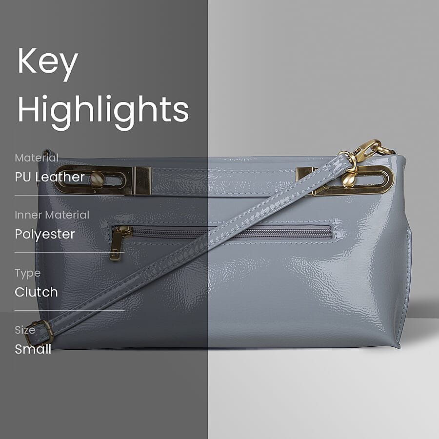 Bulaggi Collection - Polly Clutch Bag with Adjustable Shoulder Strap in Light Grey