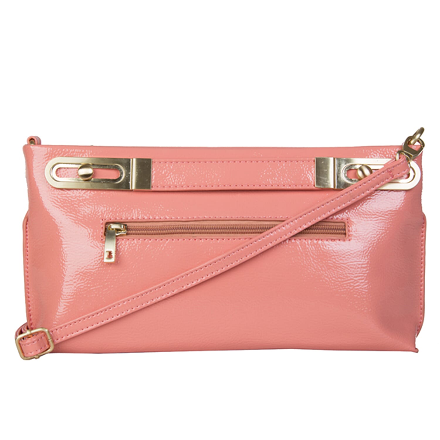 Bulaggi Collection - Polly Clutch Bag with Adjustable Shoulder Strap (Size 17x32x4 Cm) - Peach