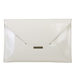 Bulaggi Collection - Isabella Envelope Clutch Bag with Shoulder Strap in Bone White (Size 30x20Cm)