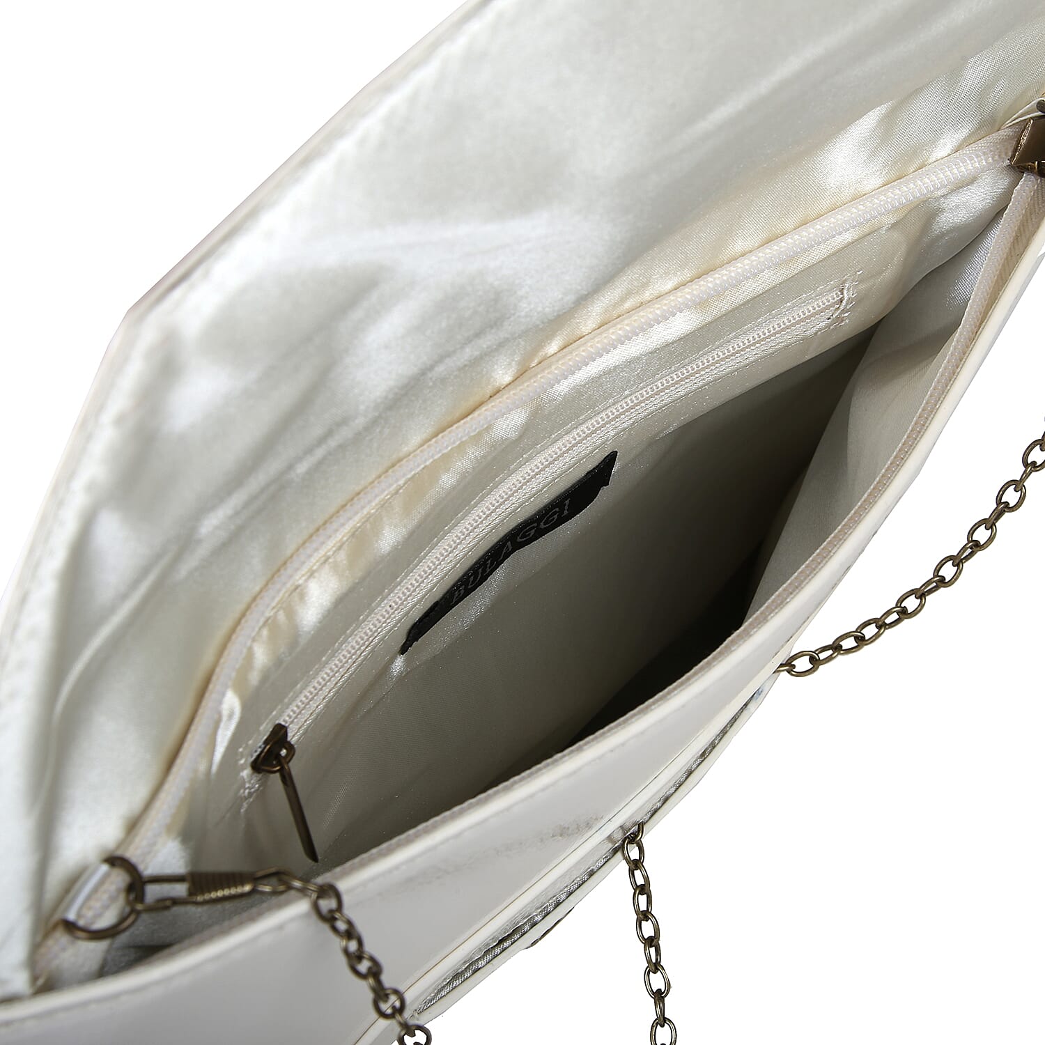 Bulaggi Collection - Isabella Envelope Clutch Bag with Shoulder Strap - Bone White