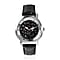 EON Swiss Movement 3 ATM Special Black Jade Dial Water Resistant Watch with Black Leather Strap