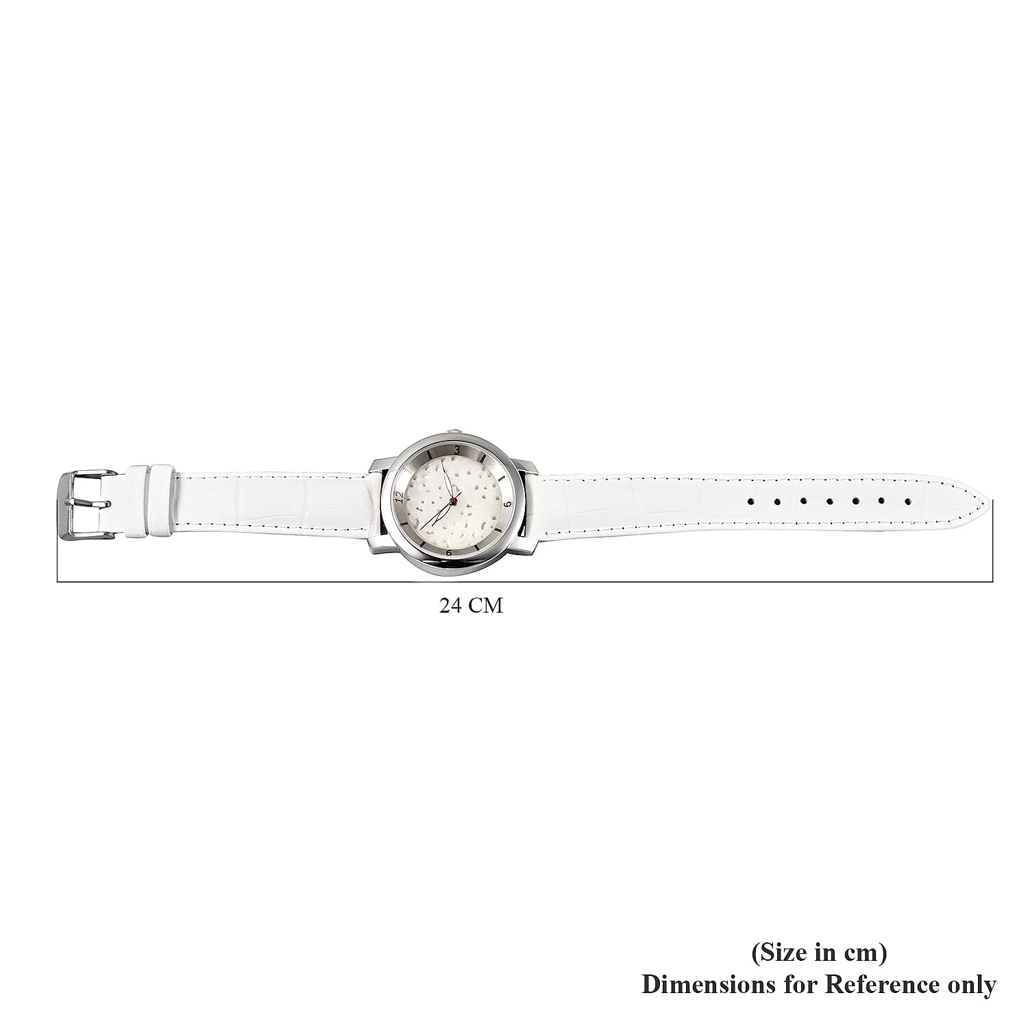 EON Swiss Movement 3 ATM Water Resistant Jade Dial Watch with White Leather Strap