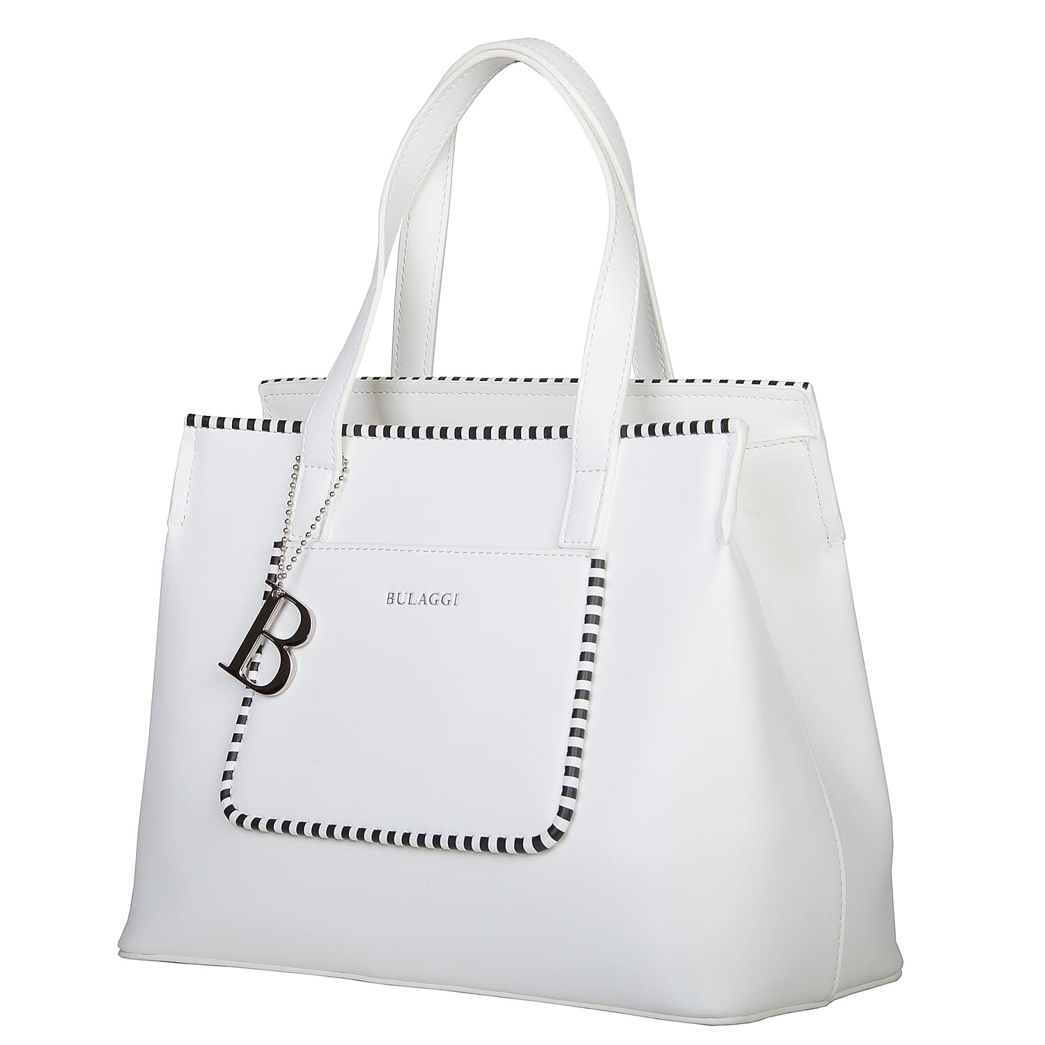 Bulaggi Collection - Zsazsa Shopping Bag with Zipper Closure in White (Size 29x15x22Cm)