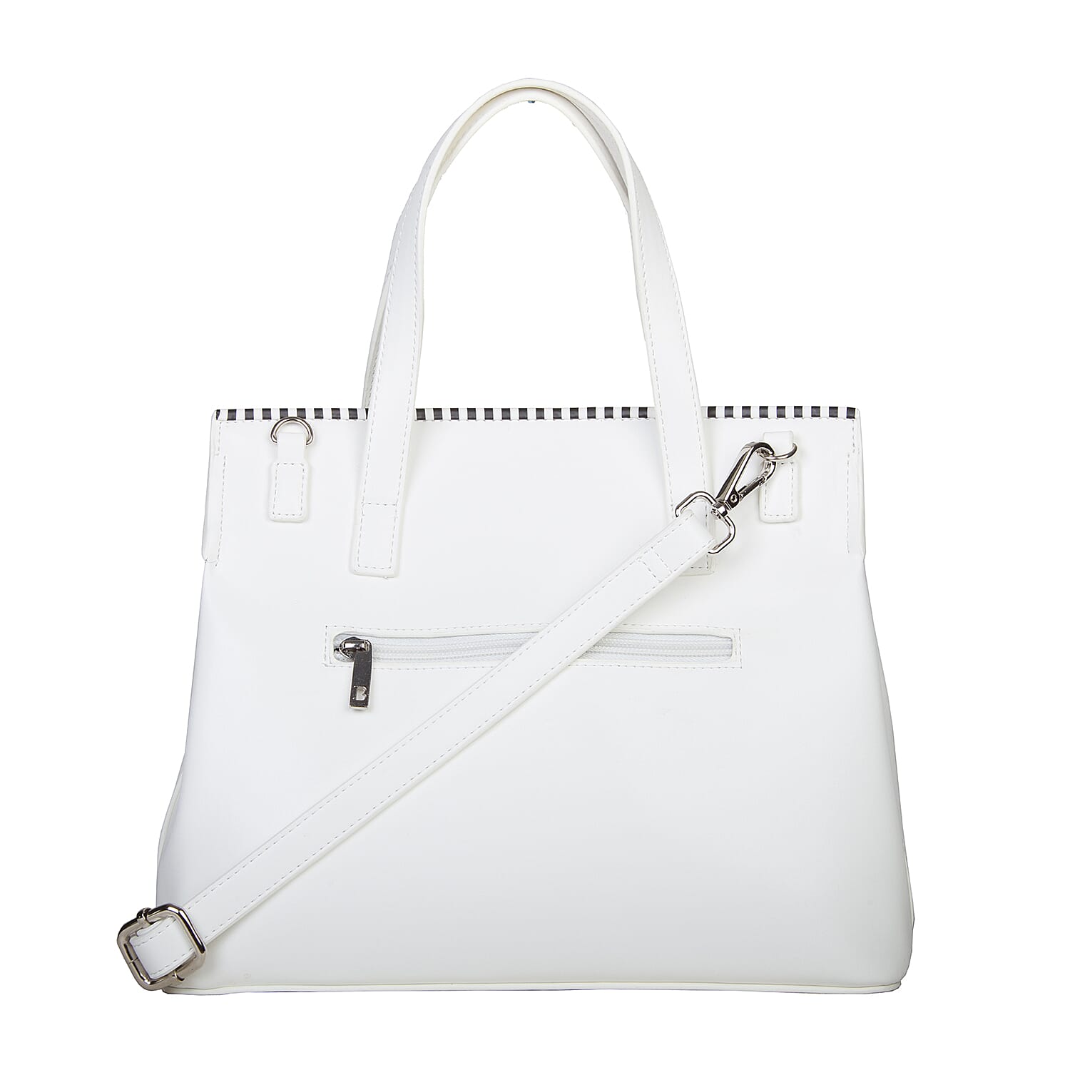 Bulaggi Collection - Zsazsa Shopping Bag with Zipper Closure in White (Size 29x15x22Cm)