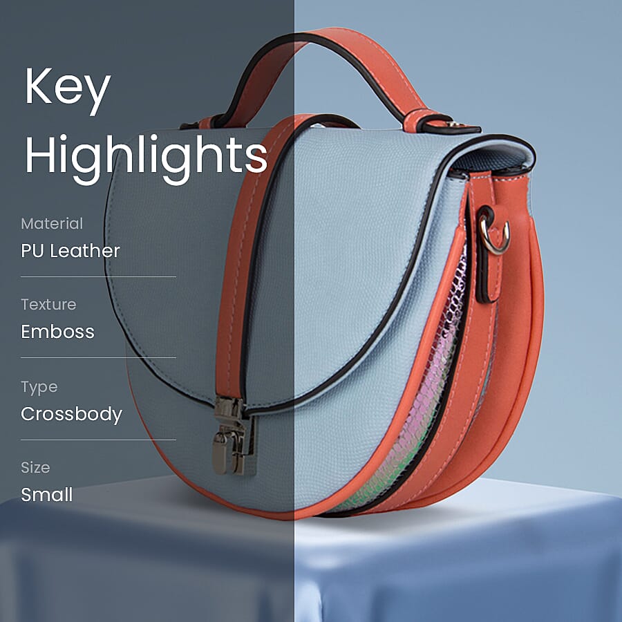 Bulaggi Collection - Babs Crossbody Bag with Adjustable Shoulder Strap in Light Blue (Size 17x18x4Cm)