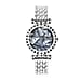 STRADA Japanese Movement Black Austrian Crystal Studded Black Dial Water Resistant Watch with Chain Strap in Silver Tone